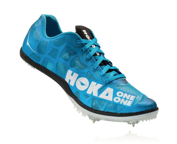 Hoka One One Rocket MD Mens UK - Blue / White Track Spikes - RQAZX1246